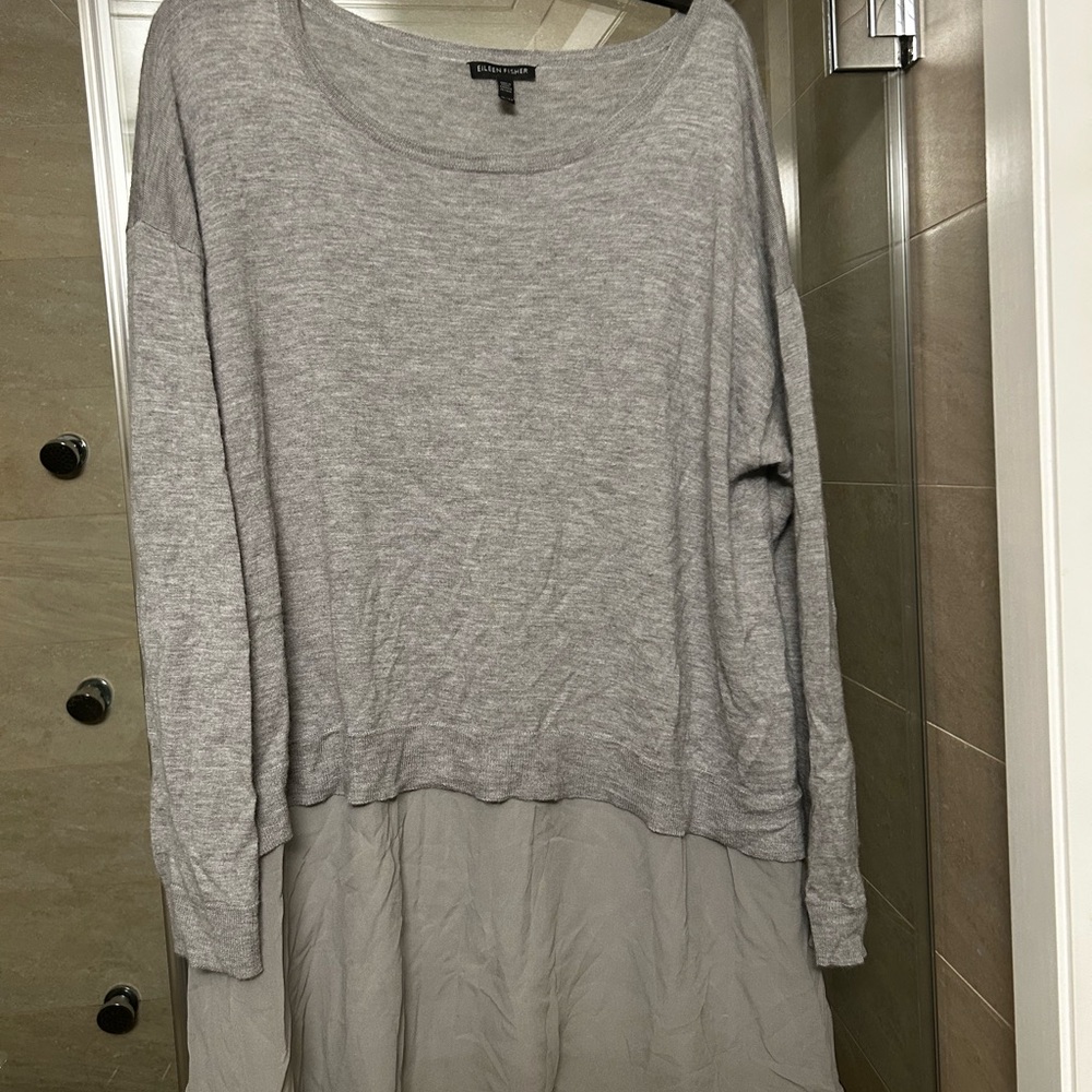 Eileen Fisher Grey Sweater Tunic